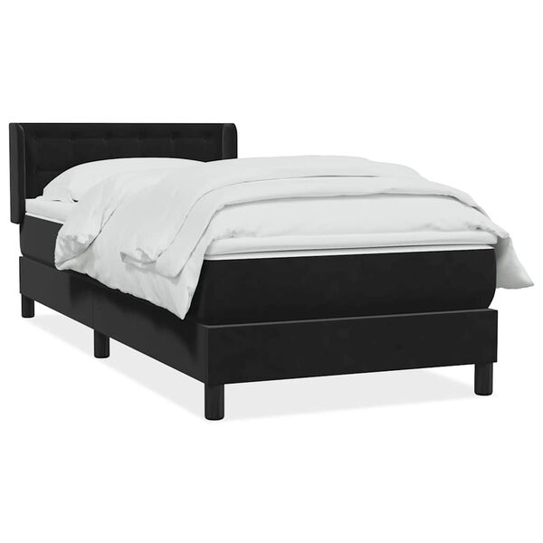 vidaXL Sommier &agrave; lattes de lit avec matelas noir 100x210 cm velours