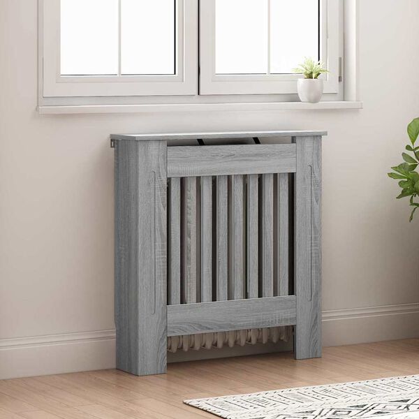 vidaXL Cache-Radiateur Gris Sonoma 78 x 19 x 81,5 cm Bois d'ingénierie