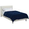 vidaXL Duvet d'&eacute;t&eacute; simple Matelass&eacute; Bleu fonc&eacute; 135 x 200 cm Microfibre