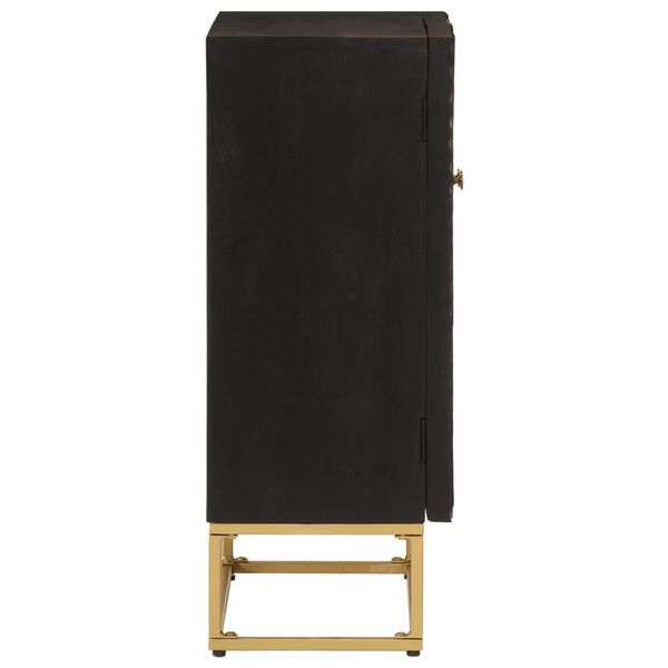 vidaXL Buffet noir 55x30x76 cm bois massif de manguier et fer