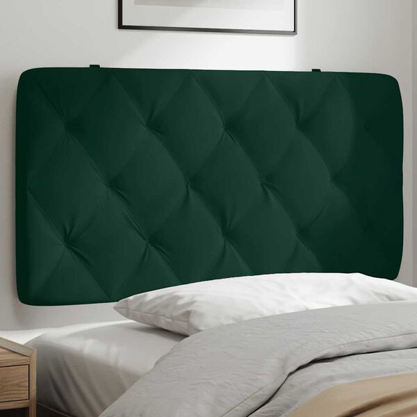 vidaXL Coussin de t&ecirc;te de lit vert fonc&eacute; 100 cm velours