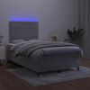 vidaXL Sommier &agrave; lattes de lit avec matelas LED gris clair 120x190 cm