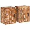 vidaXL Table de chevet 2 pc Marron 35 x 33 x 48 cm