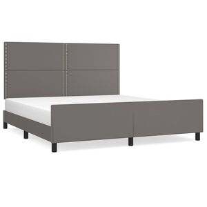 vidaXL Cadre de lit sans matelas gris similicuir