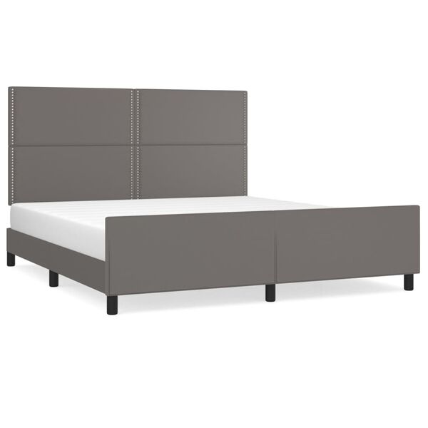 vidaXL Cadre de lit sans matelas gris similicuir