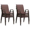 vidaXL Chaises empilables de jardin lot de 6 Marron Tissu textilène