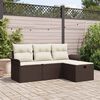 vidaXL Ensemble de canapé de jardin 4 pcs Marron Poly rotin