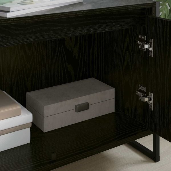 vidaXL Meuble TV Ch&ecirc;ne noir 140 x 36 x 49.5 cm Bois d'ing&eacute;nierie