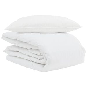 vidaXL Duvet d'été simple avec oreiller 2 pcs Blanc Plume de canard