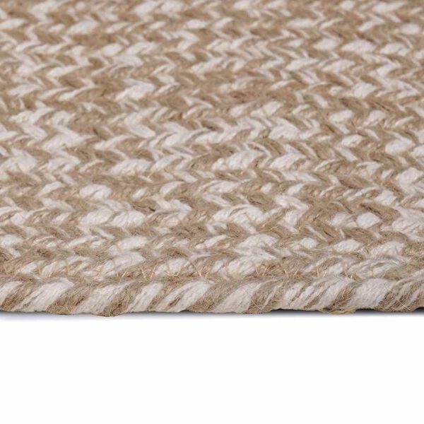 vidaXL Tapis Naturel et blanc 80 x 400 cm Jute