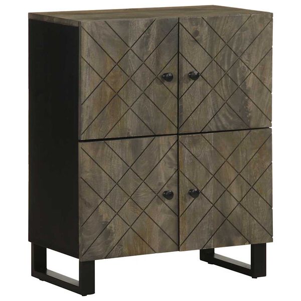 vidaXL Buffet noir 60x33x75 cm bois massif de manguier