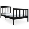 vidaXL Cadre de lit sans matelas noir bois massif 90x200 cm