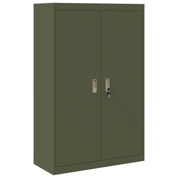 vidaXL Armoire de rangement 2 pcs Vert olive 90 x 40 x 140 cm Acier