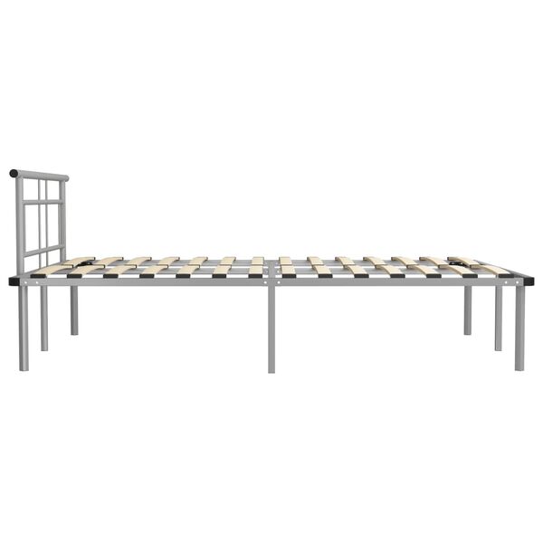 vidaXL Cadre de lit sans matelas gris m&eacute;tal 140x200 cm