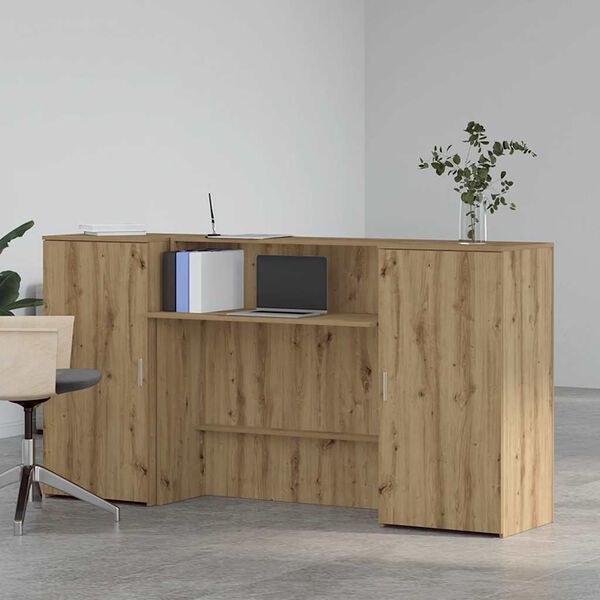 vidaXL Bureau r&eacute;ception ch&ecirc;ne artisanal 200x50x103,5cm bois ing&eacute;nierie
