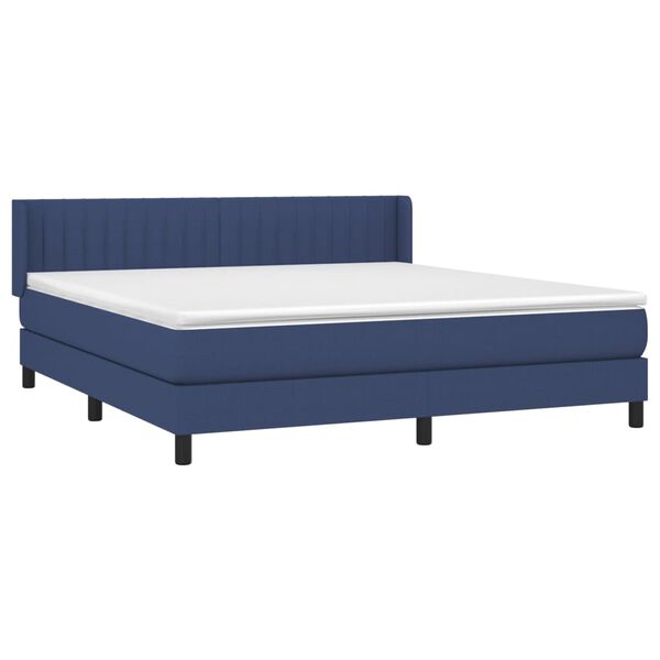 vidaXL Sommier &agrave; lattes de lit avec matelas Bleu 180x200 cm Tissu