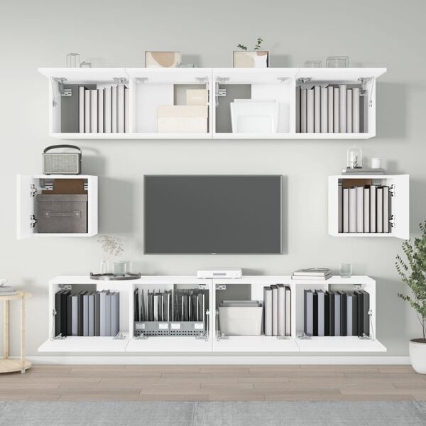 vidaXL Ensemble de meubles TV 6 pcs Blanc Bois d'ingénierie