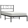 vidaXL Cadre de lit m&eacute;tal sans matelas avec t&ecirc;te de lit noir 75x190 cm