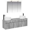 vidaXL Ensemble d'armoire de salle de bain 4 pc Sonoma gris