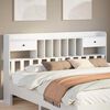 vidaXL T&ecirc;te de lit avec rangement blanc 180 cm bois massif de pin
