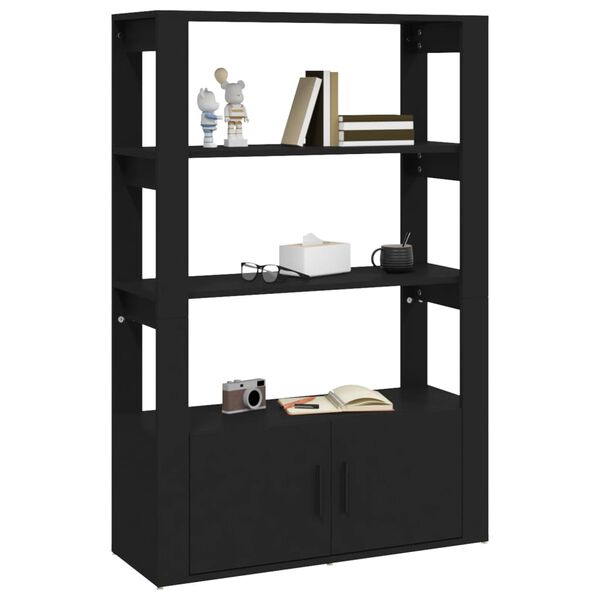 vidaXL Buffet Noir 80x30x119,5 cm Bois d'ing&eacute;nierie