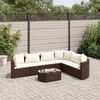 vidaXL Salon de jardin avec coussins 7 pcs marron r&eacute;sine tress&eacute;e