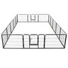 vidaXL Parc pour chiens 16 panneaux Acier 60 x 80 cm Noir