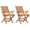 vidaXL Chaises de jardin pliantes lot de 2 56x63x90cm bois massif teck