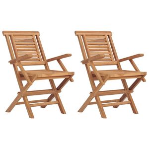 vidaXL Chaises de jardin pliantes lot de 2 56x63x90cm bois massif teck
