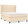 vidaXL Sommier &agrave; lattes de lit avec matelas Cr&egrave;me 140x190 cm Tissu