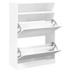 vidaXL Armoire &agrave; chaussures 2 tiroirs rabattables blanc 80x34x116 cm