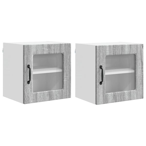 vidaXL Armoire de cuisine avec porte 2 pcs Gris Sonoma 40 x 31 x 40 cm