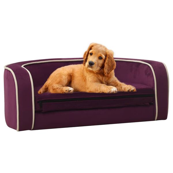 vidaXL Canap&eacute; pliable pour chien Bordeaux 73x67x26 cm Coussin lavable