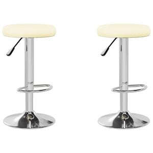 vidaXL Tabourets de bar lot de 2 cr&egrave;me similicuir