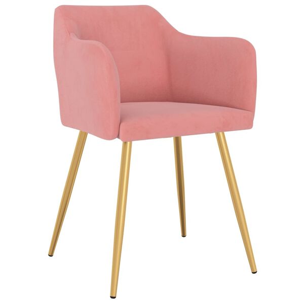 vidaXL Chaises &agrave; manger lot de 4 Rose Velours