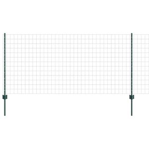 vidaXL Cl&ocirc;ture Euro avec poteau 10 x 1 m Acier recouvert de PVC Vert