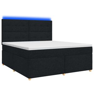vidaXL Lit boxspring avec matelas Noir 160 x 200 cm Tissu