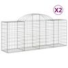 vidaXL Paniers &agrave; gabions arqu&eacute;s 2 pcs 200x50x80/100 cm Fer galvanis&eacute;
