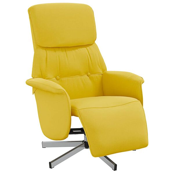 vidaXL Fauteuil inclinable avec repose-pieds jaune clair tissu