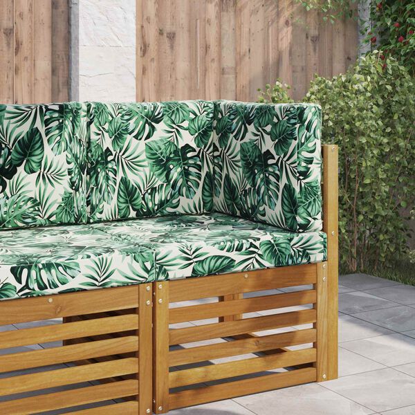 vidaXL Coussin de canap&eacute; d'ext&eacute;rieur 3 pcs Motif feuille Polyester