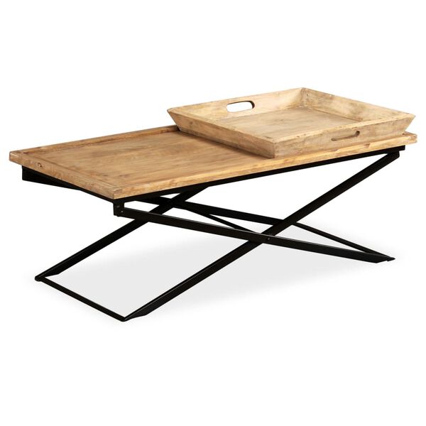 vidaXL Table basse Bois de manguier massif 110x55x42 cm
