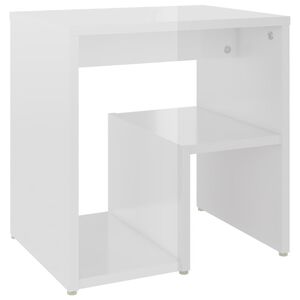 vidaXL Table de chevet blanc brillant 40x30x40 cm bois d'ing&eacute;nierie