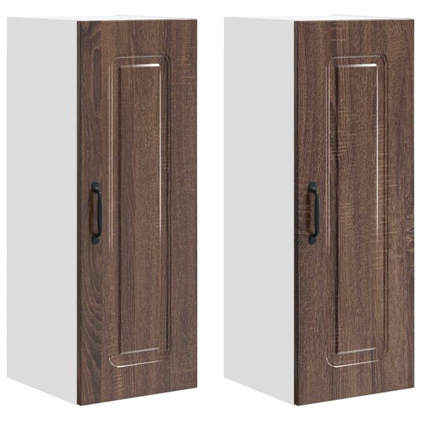 vidaXL Armoire de cuisine Kalmar 2 pcs Ch&ecirc;ne brun 30 x 31 x 80 cm