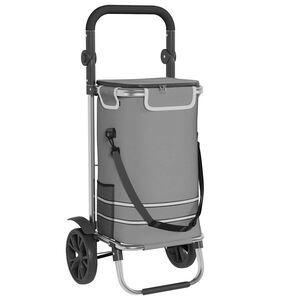 vidaXL Trolley de shopping Gris 36.5 x 46.5 x 100.5 cm Tissu Oxford