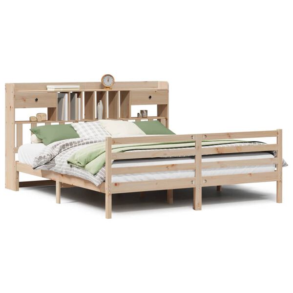 vidaXL Lit bibliothèque sans matelas 180x200 cm bois massif de pin