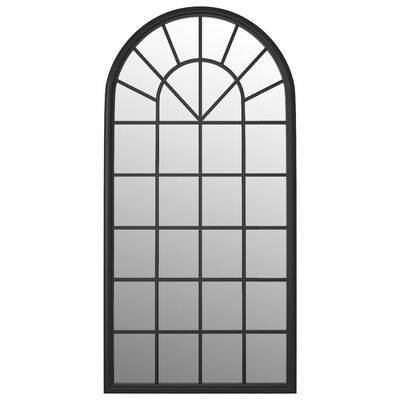 vidaXL Miroir de jardin Noir 90x45 cm Fer pour utilisation extérieure