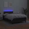 vidaXL Sommier &agrave; lattes de lit matelas LED noir 120x190 cm similicuir