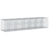 vidaXL Lit sur&eacute;lev&eacute; gabion 2 pcs Argent&eacute; 260 x 60 x 55 cm