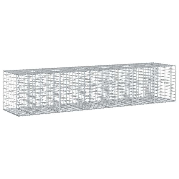 vidaXL Lit sur&eacute;lev&eacute; gabion 2 pcs Argent&eacute; 260 x 60 x 55 cm