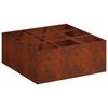 vidaXL Cache-pot de jardin Rouill&eacute; 100 x 100 x 40 cm Acier patin&eacute;